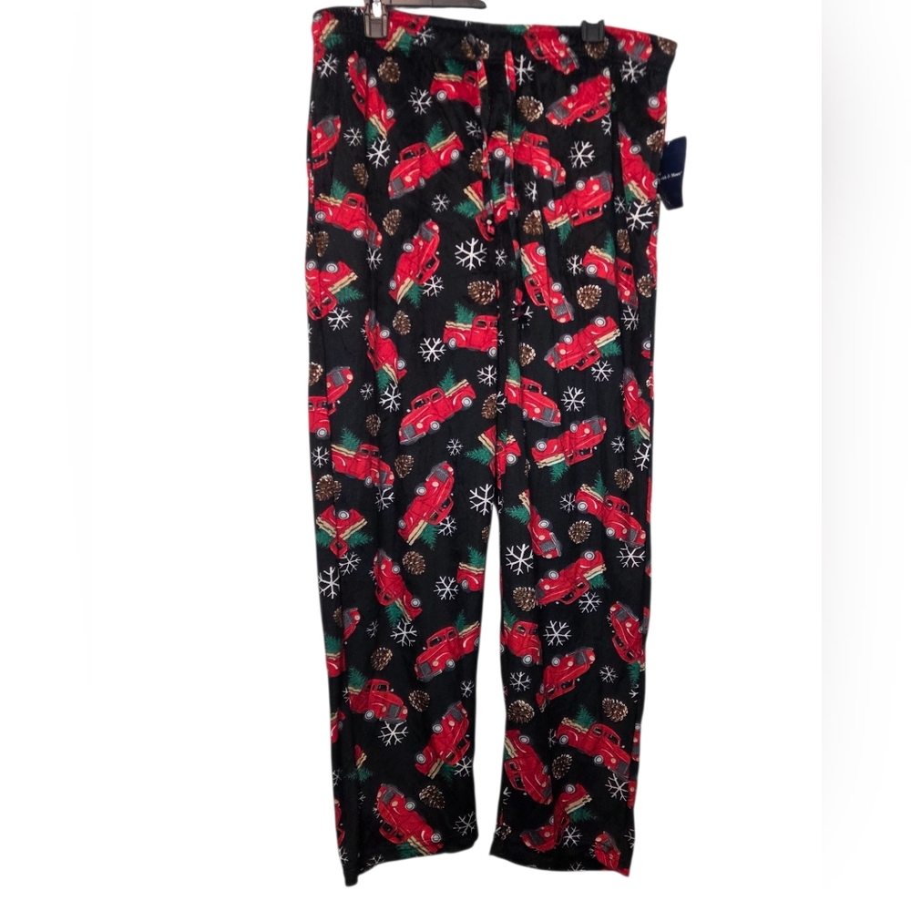 Preswick & Moore Holidays Black Pants with Red and Green Christmas Pickup Sz XL